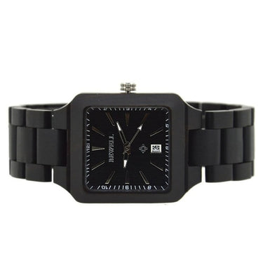 Bewell 111A Ebony Square Wood Watch